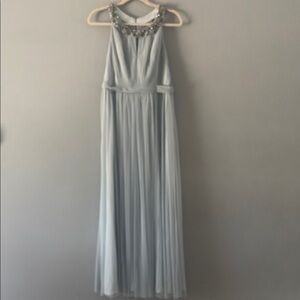 Jenny Packham Gray Pleated Halter Gown size 10